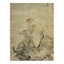 Lao-tzu  riding his ox, Chinese, Ming Dynasty Post Cards