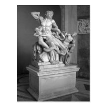 Laocoon Sculpture in the Vatican Museum, Rome. Pic Post Cards