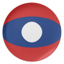 Laos Fisheye Flag Plate