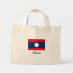Laos Flag Design Tote Bags