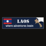 Laos Flag Map Text Bumper Sticker