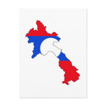 Laos flag map postcards