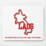 Laos Neon Red Mousepad mousepads