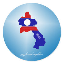 Laos Round Stickers