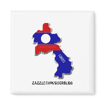 Laos Square Magnet