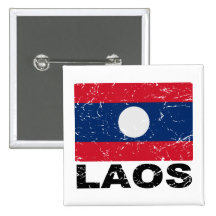 Laos Vintage Flag Buttons