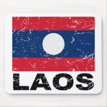 Laos Vintage Flag Mousepad