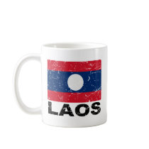 Laos Vintage Flag Coffee Mugs