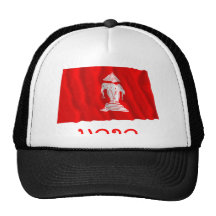 Laos Waving Flag with Name in Laotian (1952-1975) Hats