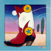 Lapel Pin, Broach - Cowboy Boot, All Dressed Up Photo Cut Out