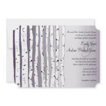 Lapis Purple Birch Tree Wedding Invitations