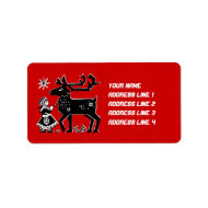Lapland Girl in Costume Reindeer At Christmas Custom Address Labels