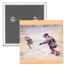 Laplanders in Snowstorm - Lappar i snostorm Pinback Buttons