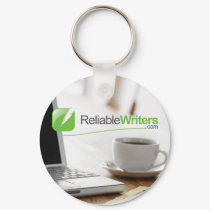 laptop and coffee, Reliable Writers keychain
