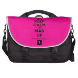 [Feet] keep calm and man up  Laptop Bags