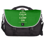 [Tent] keep calm and camp on  Laptop Bags