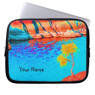 Laptop Computer Sleeve, Colorful Landscape Scene