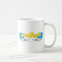 Laptop computers transferring files mug