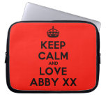 [Crown] keep calm and love abby xx  Laptop/netbook Sleeves Laptop Sleeves