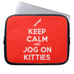 [Skateboard] keep calm and jog on kitties  Laptop/netbook Sleeves Laptop Sleeves