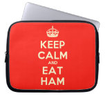 [Crown] keep calm and eat ham  Laptop/netbook Sleeves Laptop Sleeves