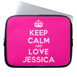 [Crown] keep calm and love jessica  Laptop/netbook Sleeves Laptop Sleeves