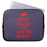 [Two hearts] keep calm, love justin beiber  Laptop/netbook Sleeves Laptop Sleeves