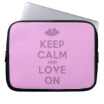 [Two hearts] keep calm and love on  Laptop/netbook Sleeves Laptop Sleeves
