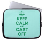 [Knitting crown] keep calm and cast off  Laptop/netbook Sleeves Laptop Sleeves