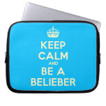 [Crown] keep calm and be a belieber  Laptop/netbook Sleeves Laptop Sleeves