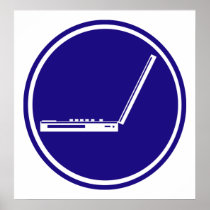 LAPTOP PARKING ROAD  SIGN POSTER