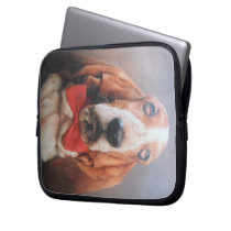 Laptop Sleeve Basset Hound Red Bow Tie