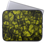 Laptop Sleeve fractal art black and yellow
