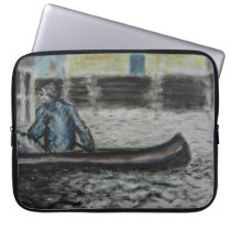Laptop Sleeve - Oil Painting "Rowing" laptop sleeves