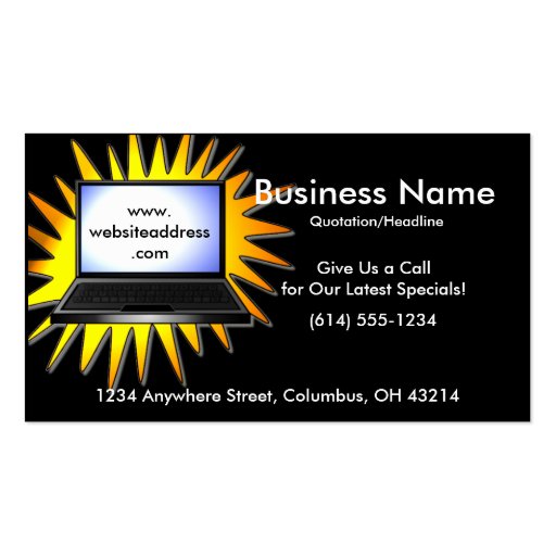 Laptop Special Business Cards (front side)