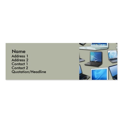Laptops Profile Cards Business Card Template (front side)