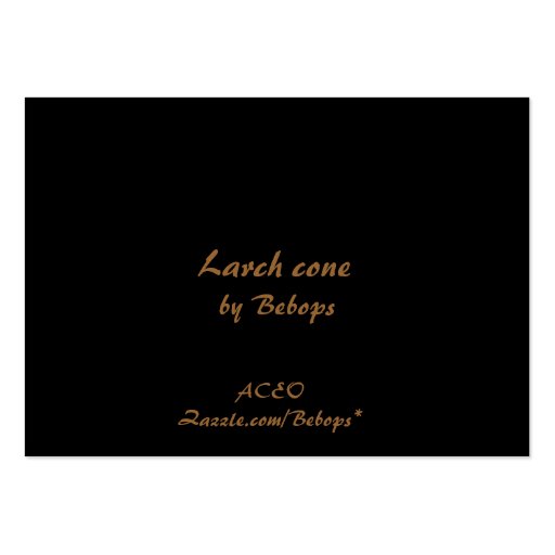 Larch Cone ATC Business Card Template (back side)