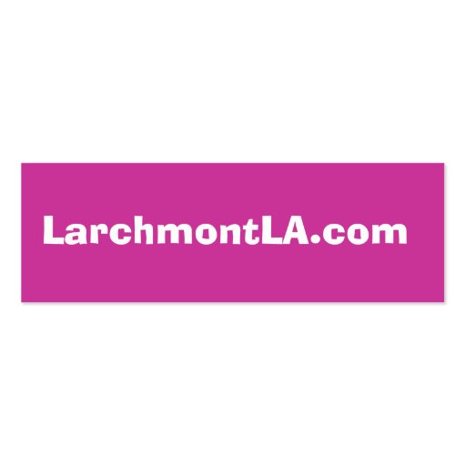 LarchmontLA.com on Facebook (Pink) Business Card (front side)