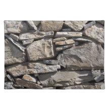 Large and Small Stones in a Wall Place Mats