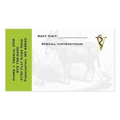 Large Animal  Business Card oberle (back side)