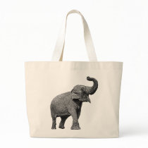 LARGE ASIAN ELEPHANT - INDIAN ELEPHANT CANVAS BAG