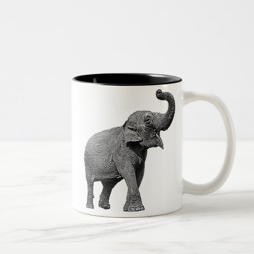 LARGE ASIAN ELEPHANT - INDIAN ELEPHANT COFFEE MUGS