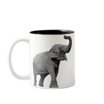 LARGE ASIAN ELEPHANT - INDIAN ELEPHANT COFFEE MUGS
