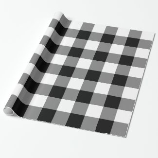 Large Black and White Gingham Gift Wrapping Paper