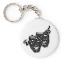 Large Black Masks Key Chain