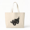 Large Black Masks Tote Bag by CaughtintheAct Large Black Masks Tote Bag