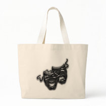 Large Black Masks Tote Bag