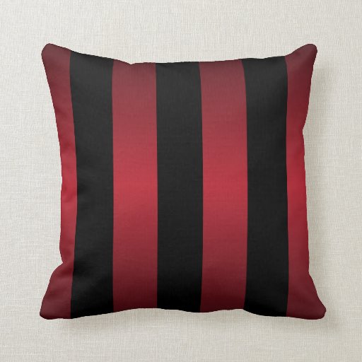 Large Black Stripes and Rich Dark Red Throw Pillows Zazzle