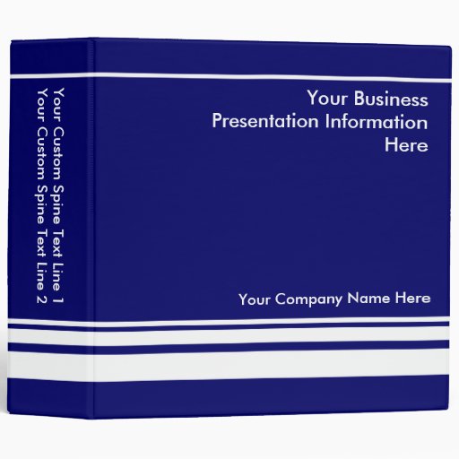 Large Blue Custom Business Presentation Binder Zazzle
