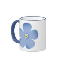 Large Blue Flower mugs by SunnyvaleDuo Large Blue Flower mugs